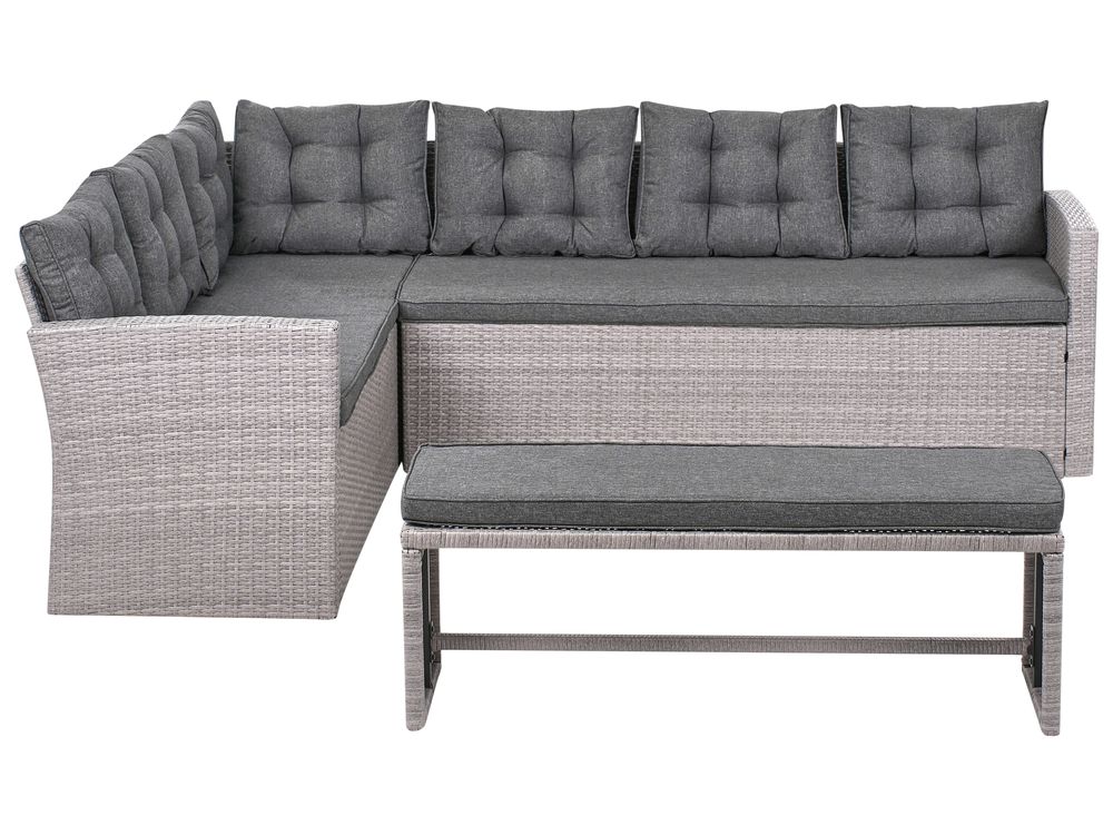 Have-hjørnesofa 8 personers VITERBO PE-rattan Grå
