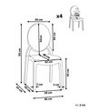 Lot de 4 chaises de salle à manger noires transparentes MERTON_794188