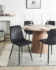 Set di 4 sedie da pranzo KALISPELL Velluto Nero_966672