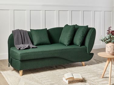 3-zitsbank met chaise longue - Hoekbank met zijvakken - grijze katoen-linnen stof