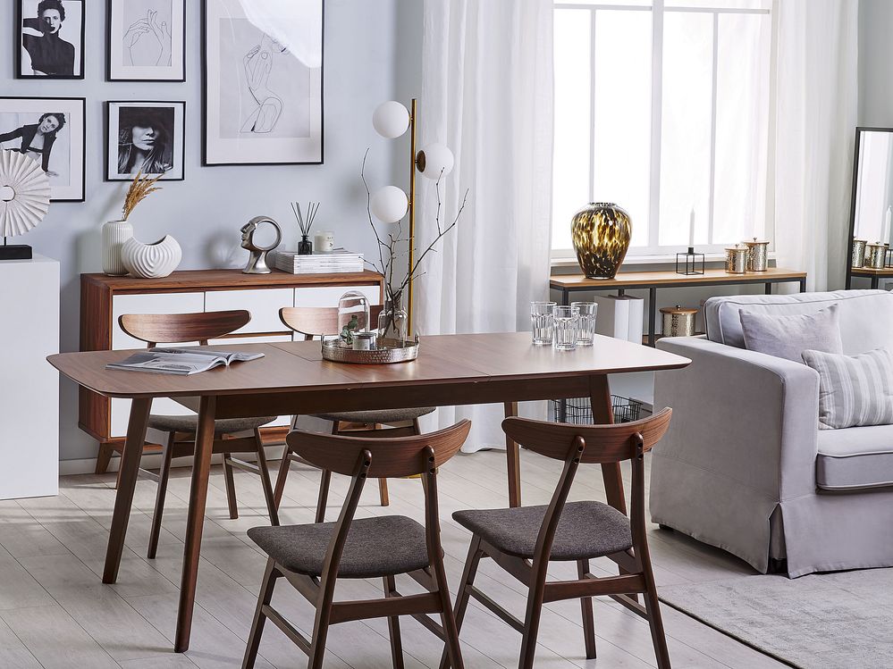 Tavolo da pranzo estensibile MADOX Noce scuro 120/150 cm 75 cm
