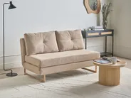 Living Room Set 6 Seater JERSLEV Fabric Light Brown_1013402