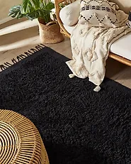 Tapis BITLIS Noir 140 x 200 cm Coton_1179075