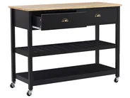Kitchen Trolley NAVARINO Wood Black_774593