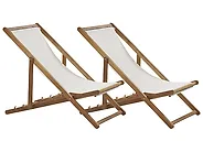 Set of 2 Folding Deck Chairs ANZIO Acacia Wood Light Brown_1184765