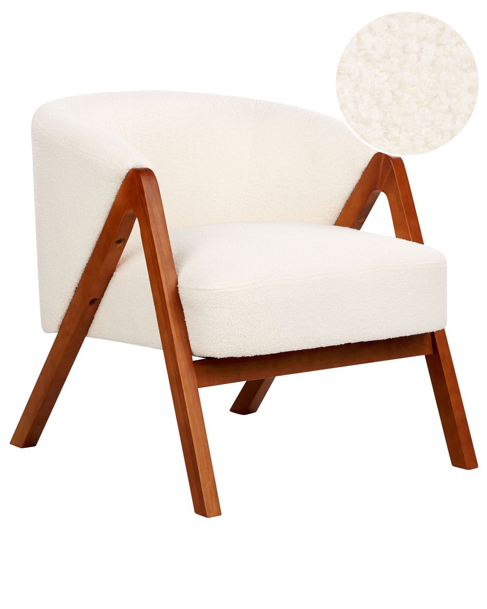 Fauteuil SKEI Bouclé Blanc