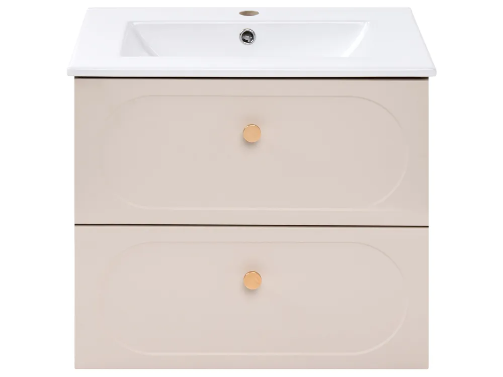 Wall Mounted Vanity Unit with Basin TARUMIR 60 cm Beige_1123548