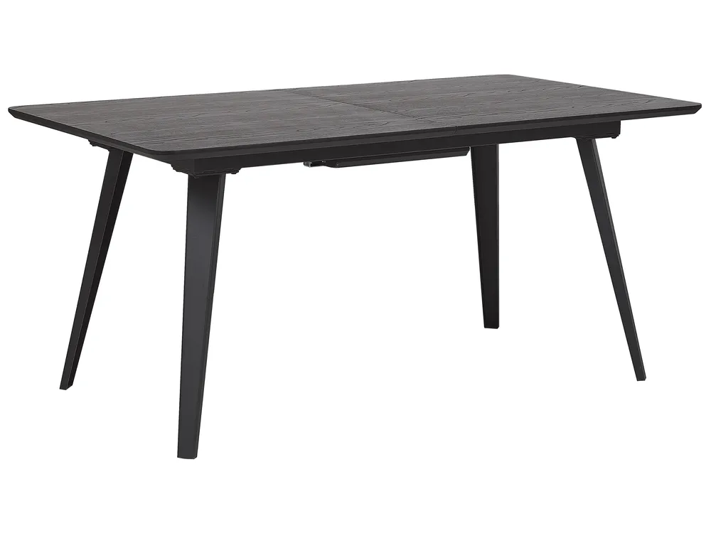 Tavolo Da Pranzo Estensibile Da 160 A 200x90cm. Colore Cemento Con Gambe Nere Dal Design Moderno E Industriale