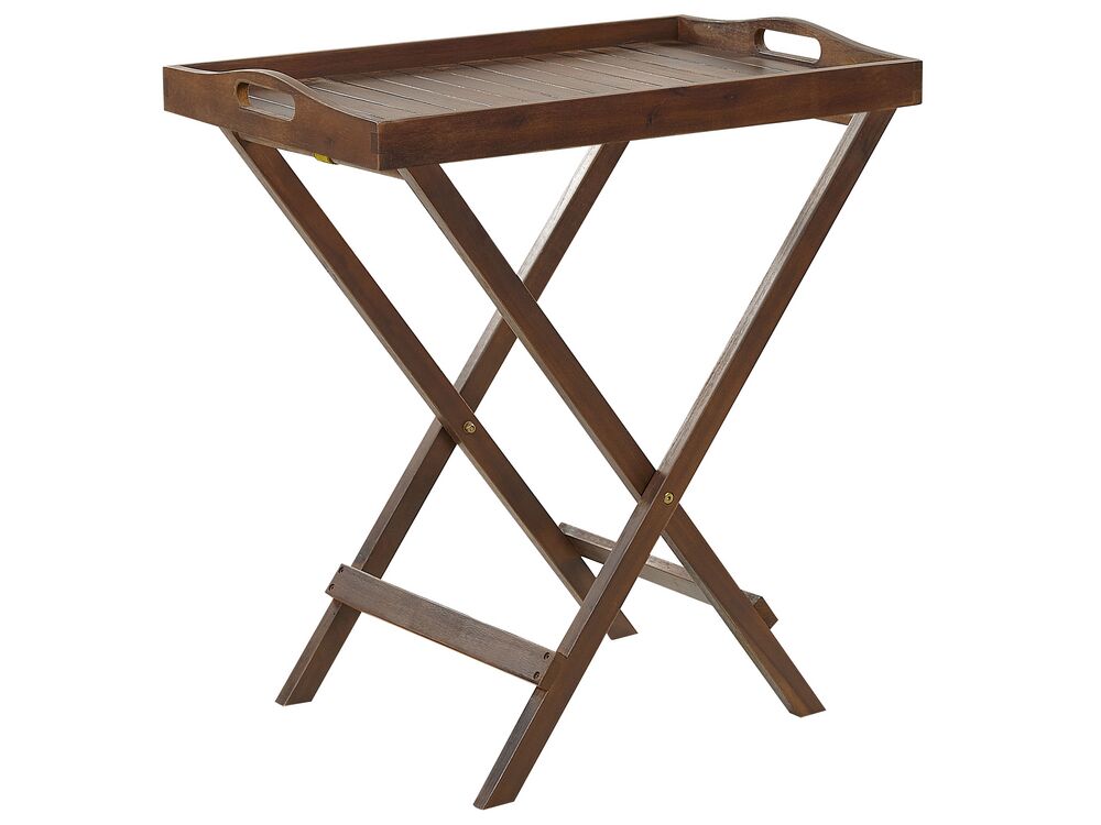 Acacia Wood Garden Tray Table Dark AMANTEA Beliani