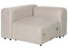 Modulsoffa med fotpall 3-sits sammet beige FALSTERBO_919299