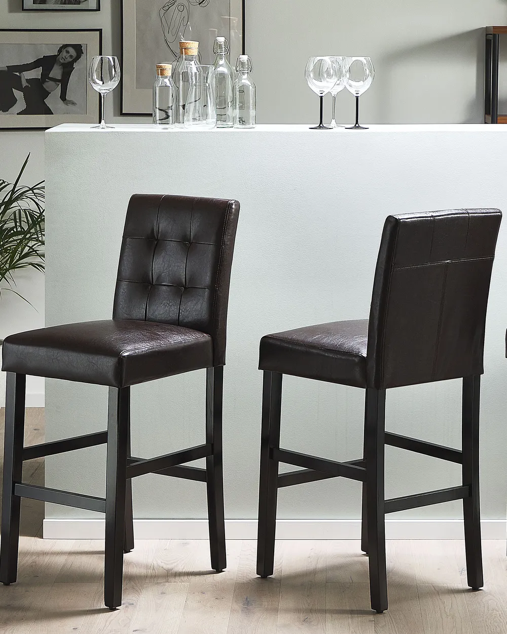 Bar Chair MADISON Faux Leather Dark Brown_773555