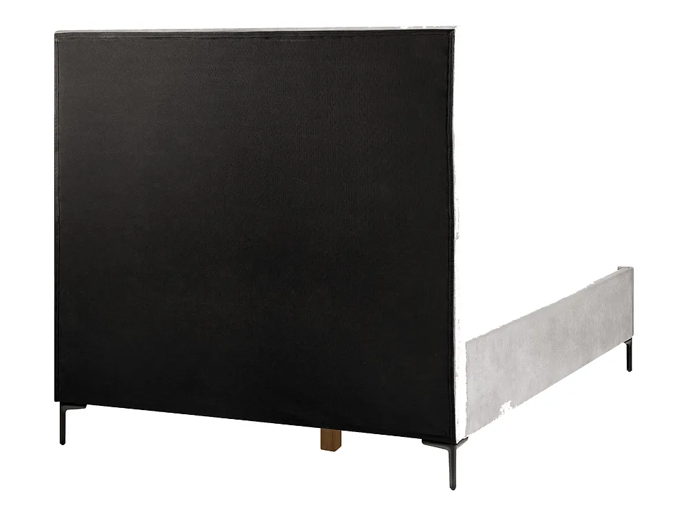 Ottoman Bed SEZANNE Velvet Light Grey 140 x 200 cm (EU Double)_800044