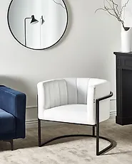 Armchair LARVIK Velvet White_1185421