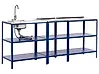3 Piece Outdoor Kitchen Set with Sink VILAMA Blue Metal