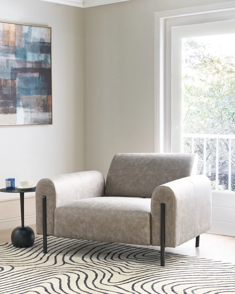 Armchair ASKIM Fabric Light Grey_917617