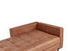 Right Hand Faux Leather Chaise Lounge Golden Brown REBAIS_935798