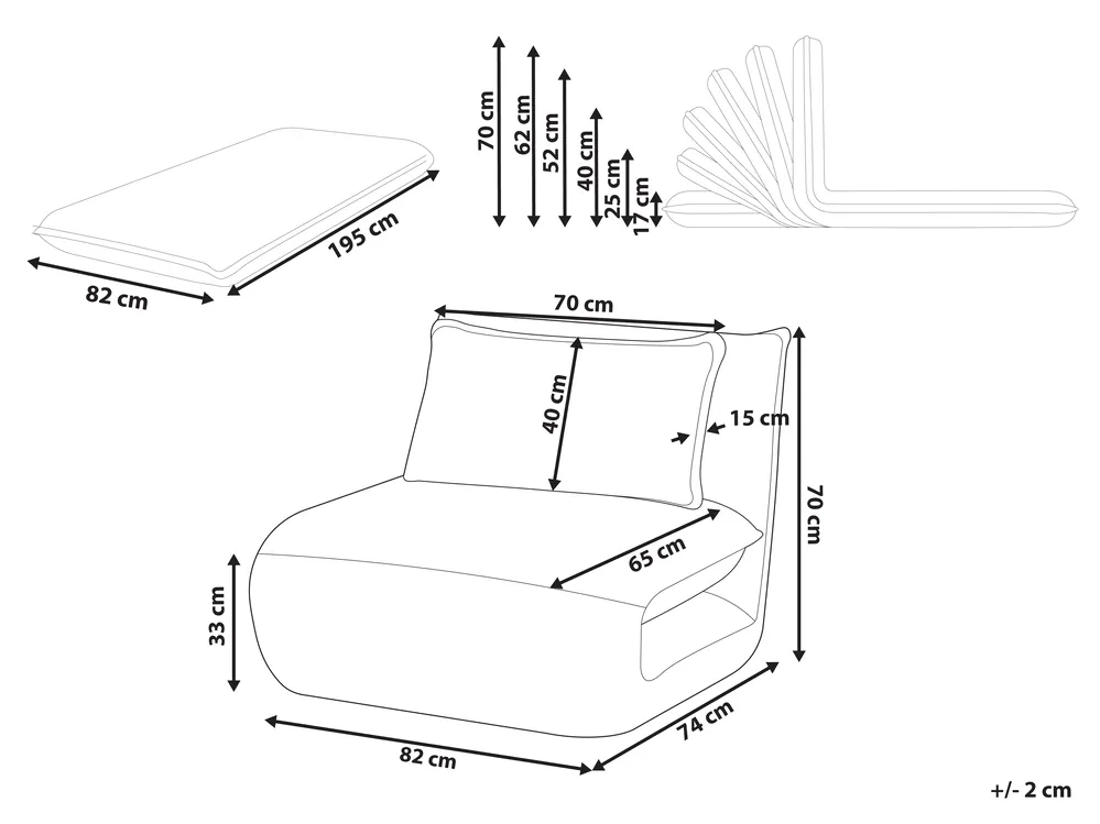 Single Sofa Bed LYSEKIL Corduroy Grey_1045466