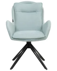 Set of 2 Dining Chairs Swivel AVELAR Fabric Light Blue_945011