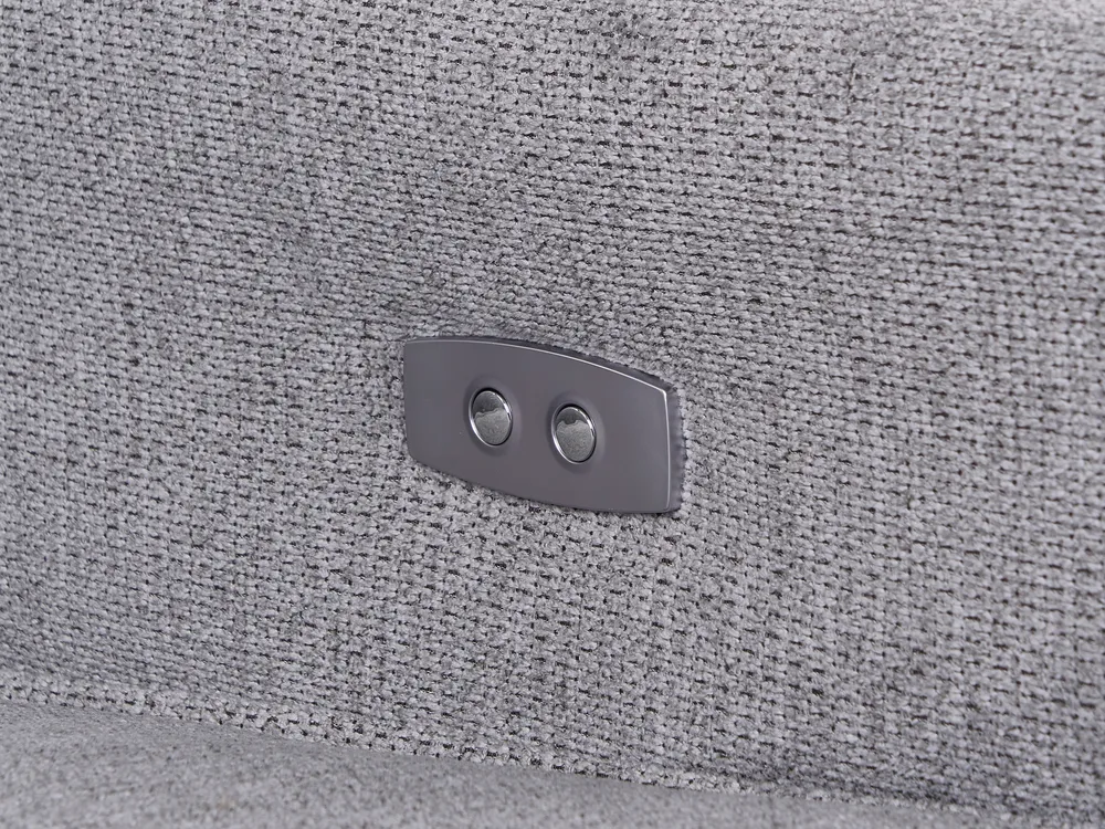 Electric Recliner Sofa 2 Seater NUKARI Fabric Grey_999353