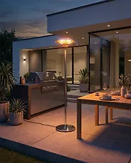 Riscaldatore a infrarossi da patio a piantana ASKJA 1500 W Argento_1178188