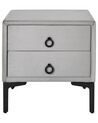 2 Drawer Velvet Bedside Table Grey SEZANNE_795404