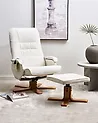 Sillón de masaje RELAXPRO con reposapiés Piel sintética Blanco crema