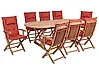 Garden Dining Set 8 Seater MAUI II with Cushions Acacia Wood Dark Red