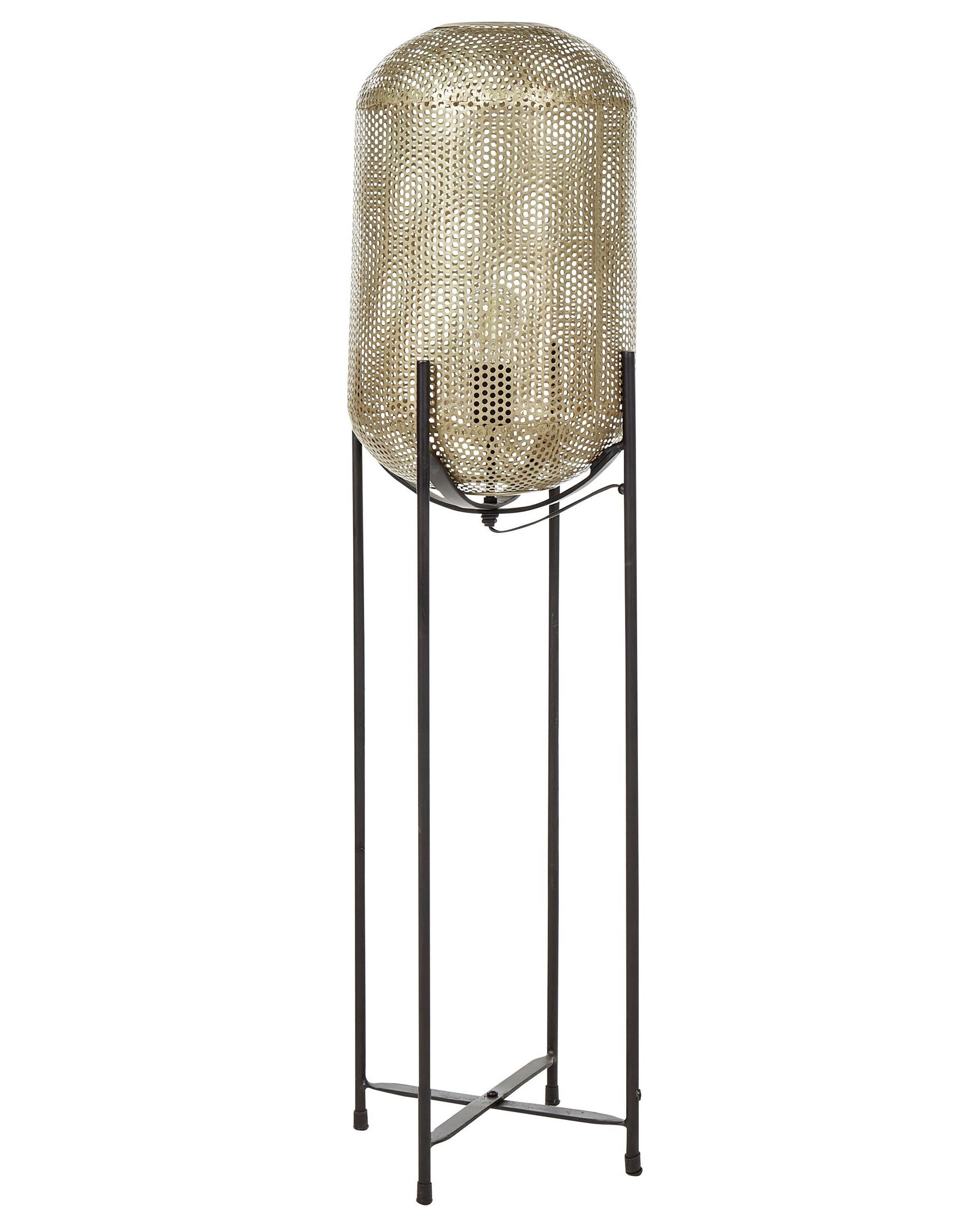 Stehlampe Metall messing / schwarz 107 cm oval Gitter-Design KAMINI_867884