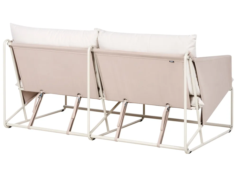 Set di divani da giardino 3 posti PONTE Metallo Beige chiaro_1013371