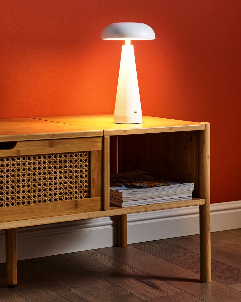 Wireless LED Table Lamp BOCONO with Dimmer Metal White
