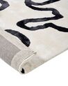 Teppich Viskose weiss / schwarz 160 x 200 cm abstraktes Muster Kurzflor KAPPAR_903983