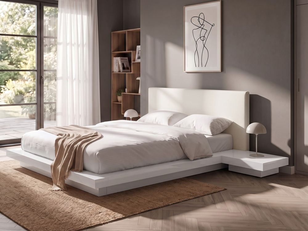 Bed ZEN 160 x 200 cm (EU King Size) White