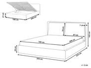 Ottoman Bed BAJONNA Velvet Off-White 180 x 200 cm (EU Super King)_871325