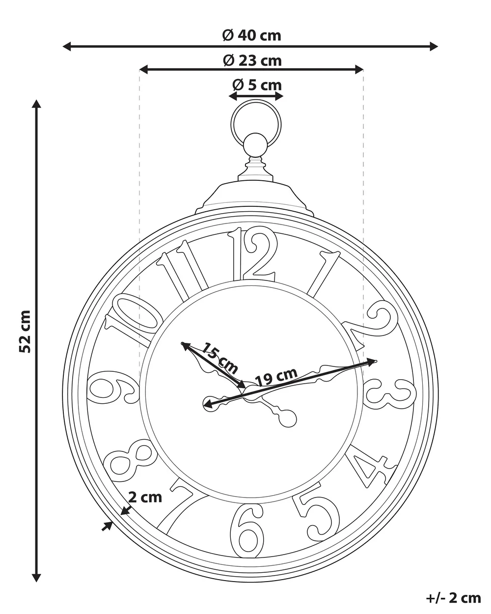 Zegar ścienny ALCOBA 40 cm Brązowy_827749