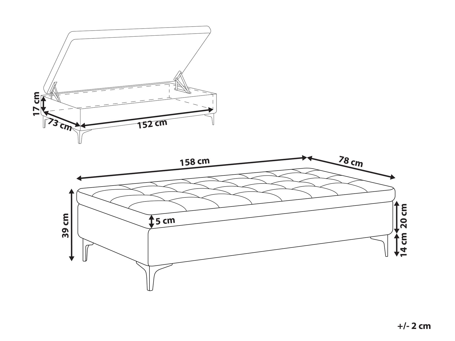 Velvet Storage Ottoman Teal ABERDEEN_948408
