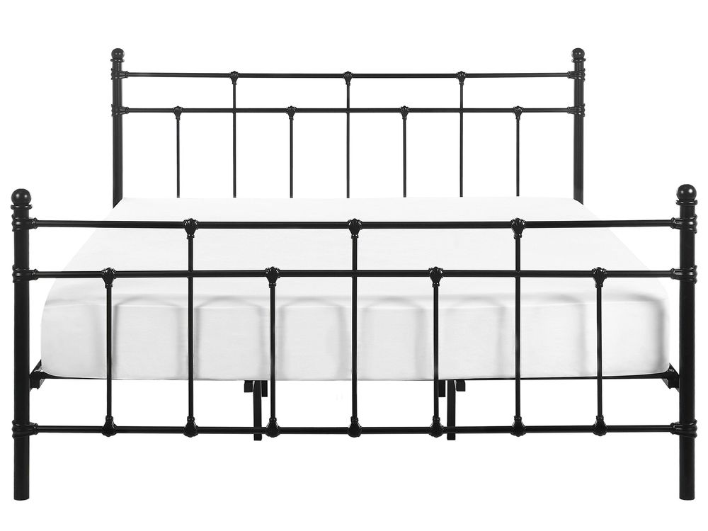 Metal EU Super King Size Bed Frame Black LYNX Beliani