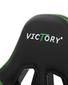 Cadeira gaming em pele sintética verde e preta VICTORY_767808
