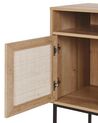 Rattan Door Bedside Table Light Wood PASCO_804107