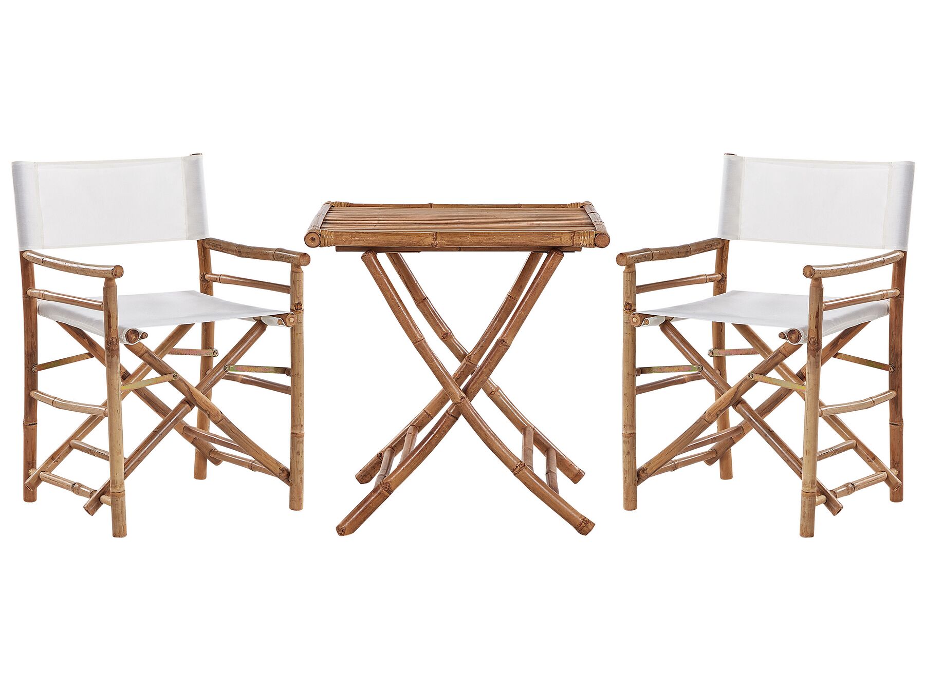Bamboo Bistro Set Light Wood and Off-White MOLISE_809538