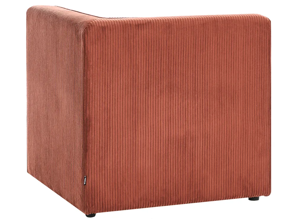 Modular Corner Sofa 4 Seater LEMVIG with Ottoman Corduroy Golden Brown Left Hand_1055013
