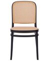 Set of 4 Dining Chairs Beige and Black PLOSE_935325