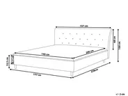 Bett mit Lattenrost Stoff SAVERNE 140 x 200 cm Hellgrau_692749