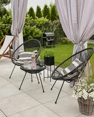 Garden Chair ACAPULCO II PE Rattan Black_883364