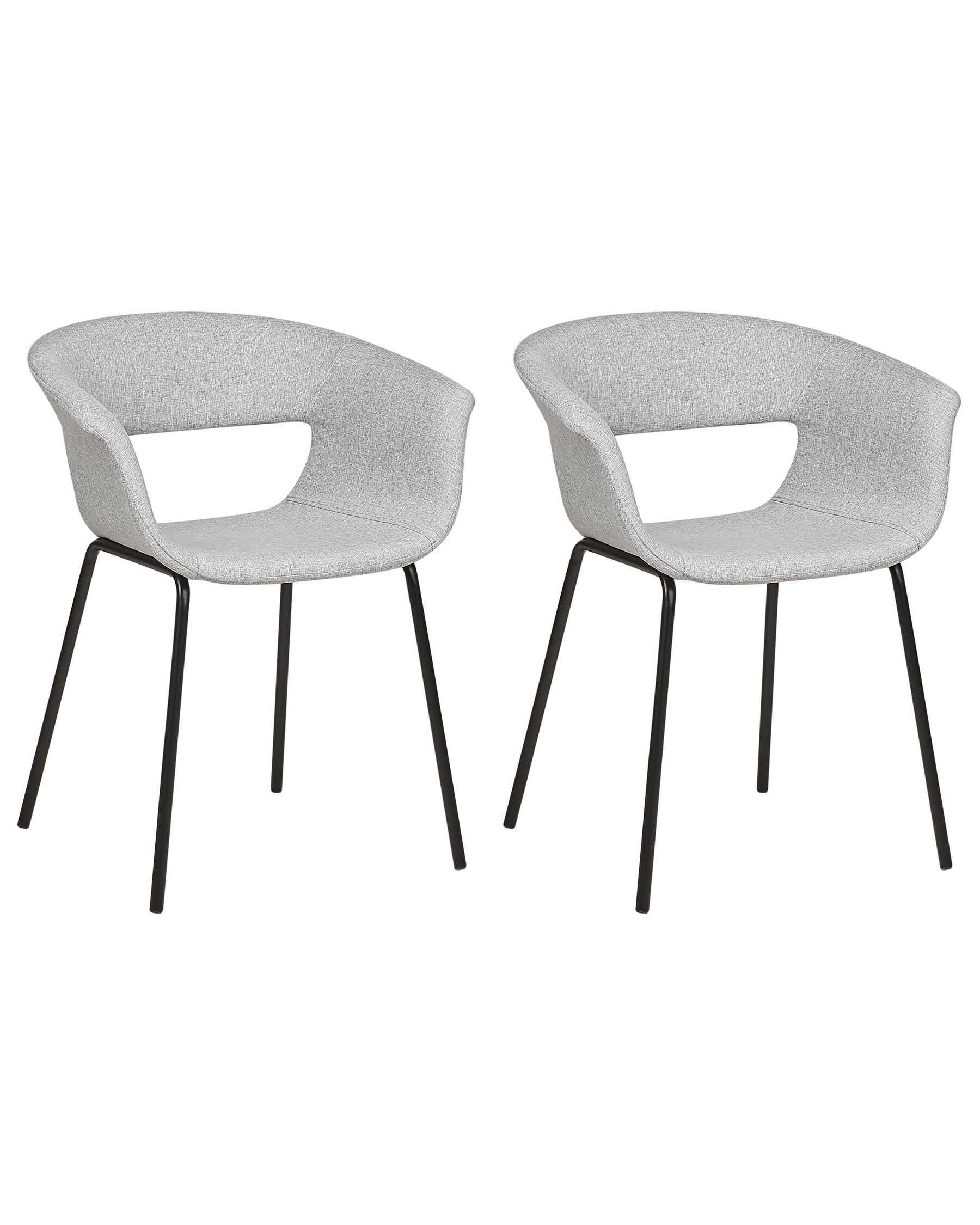Set of 2 Fabric Dining Chairs Grey ELMA_884616
