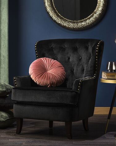 Velvet Armchair Black VIBORG II