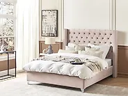 Bed Velvet LUBBON 160 x 200 cm (EU King Size) Pastel Pink_1170362