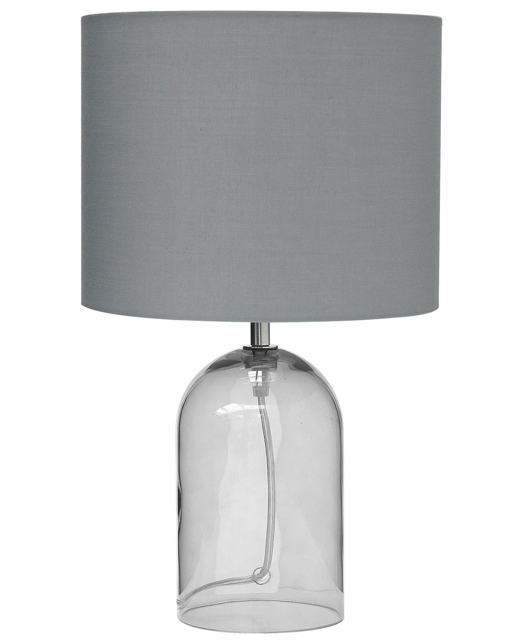 Tischlampe Glas transparent / grau 44 cm Trommelform DEVOLL_741408