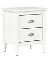 2 Drawer Bedside Table SHILLINGTON Pine Wood White