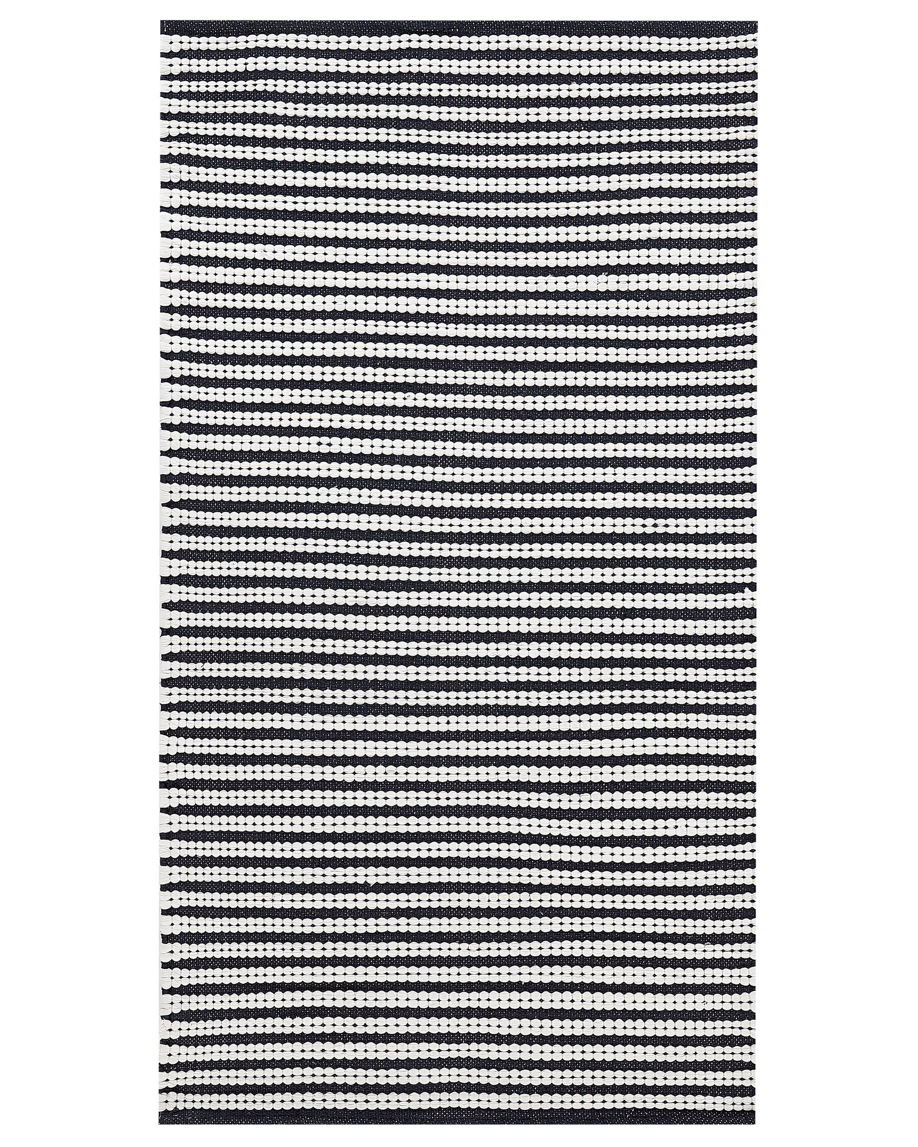 Cotton Area Rug 80 x 150 cm White and Blue SOFULU_842830