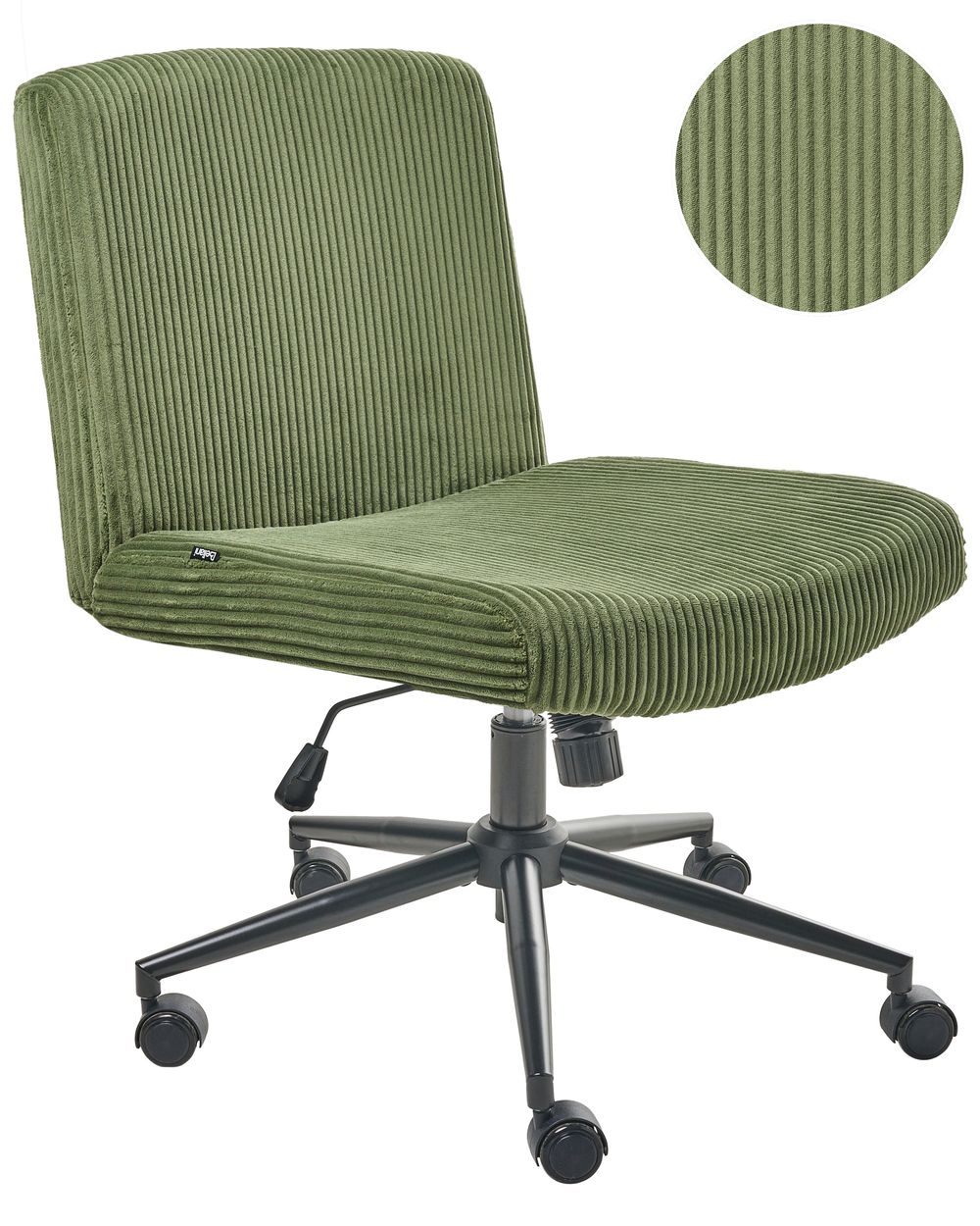 Chaise de bureau GEDDES Velours côtelé Vert